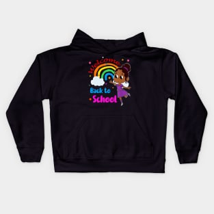 Little Melanin Princess Welcome Back To School Rainbow Girl Kids Hoodie